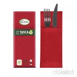 Class c4032ta-110-pefc Laid Serviette Pochette Porte-Couverts  Papier  Rouge  40 x 32 x 0.8 cm  20 unités - B07D19R3YY